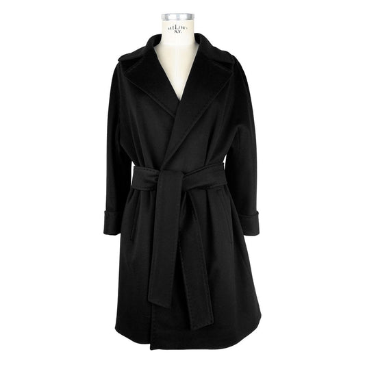 Made in Italy Black Wool Coat for Women