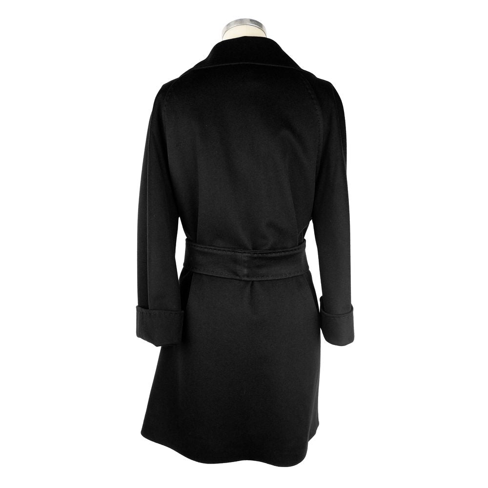 Made in Italy Black Wool Coat for Women