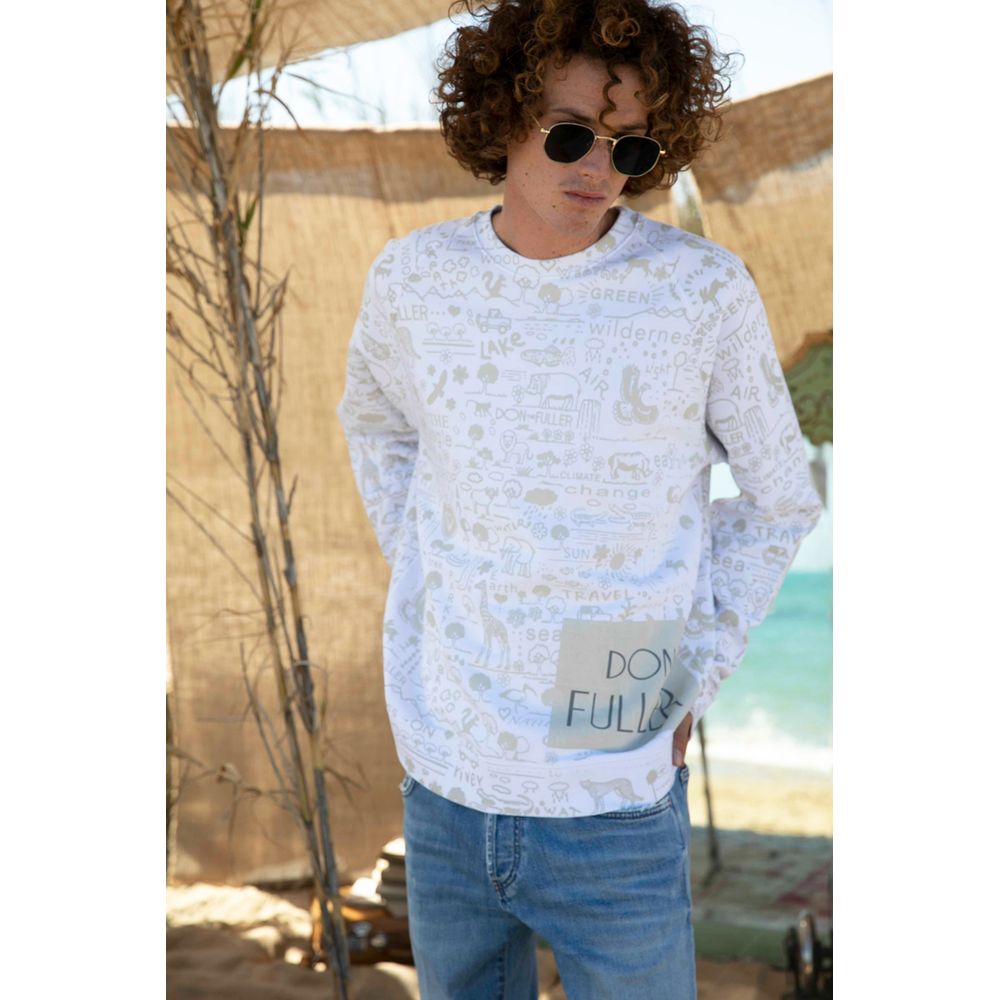 Don The Fuller White Cotton Sweater for Men