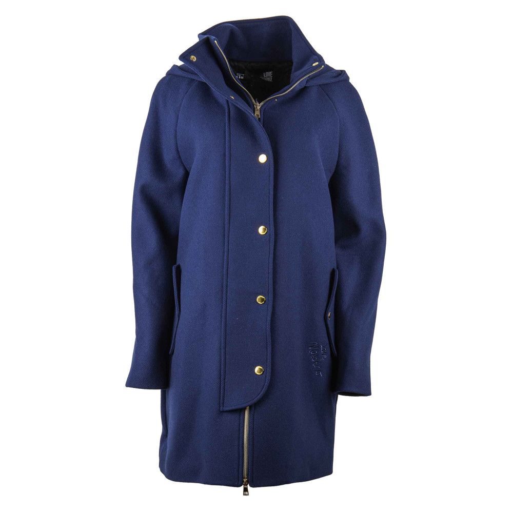 Love Moschino Blue Wool Coat for Women