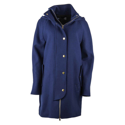 Love Moschino Blue Wool Coat for Women