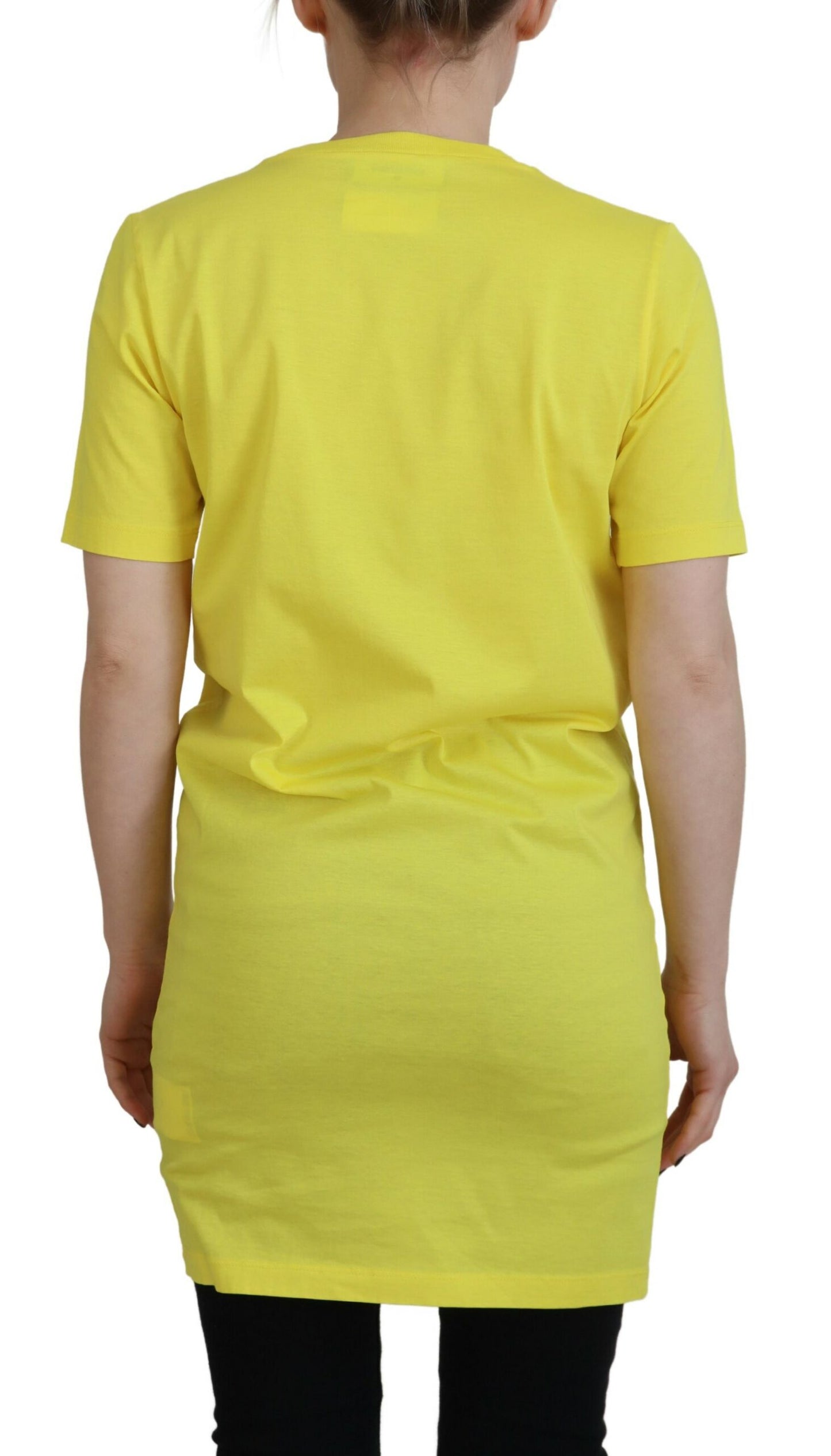 Dsquared² Yellow Cotton Shiny Icon Renny Dress Crew Neck T-Shirt