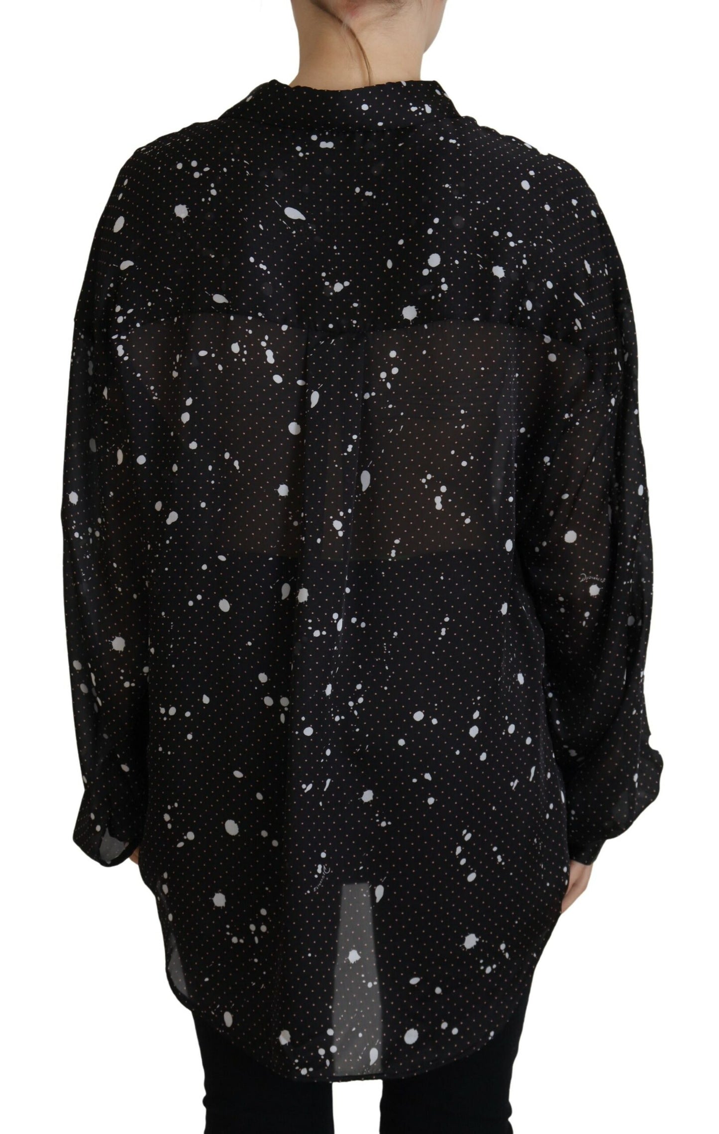 Dsquared² Black polka dot button down blouse top