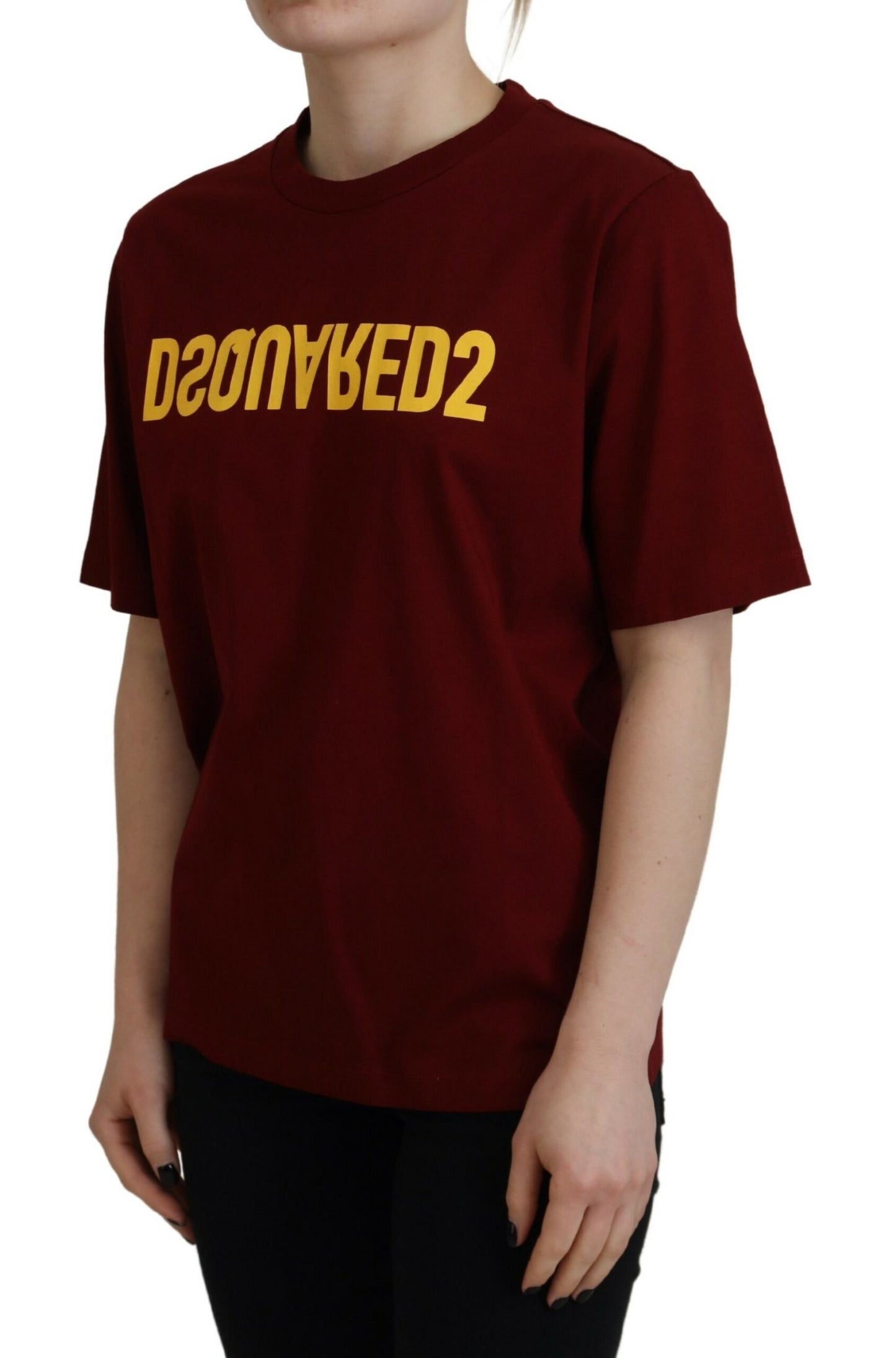 Dsquared² Maroon Logo Cotton Crewneck Short Sleeve T-Shirt