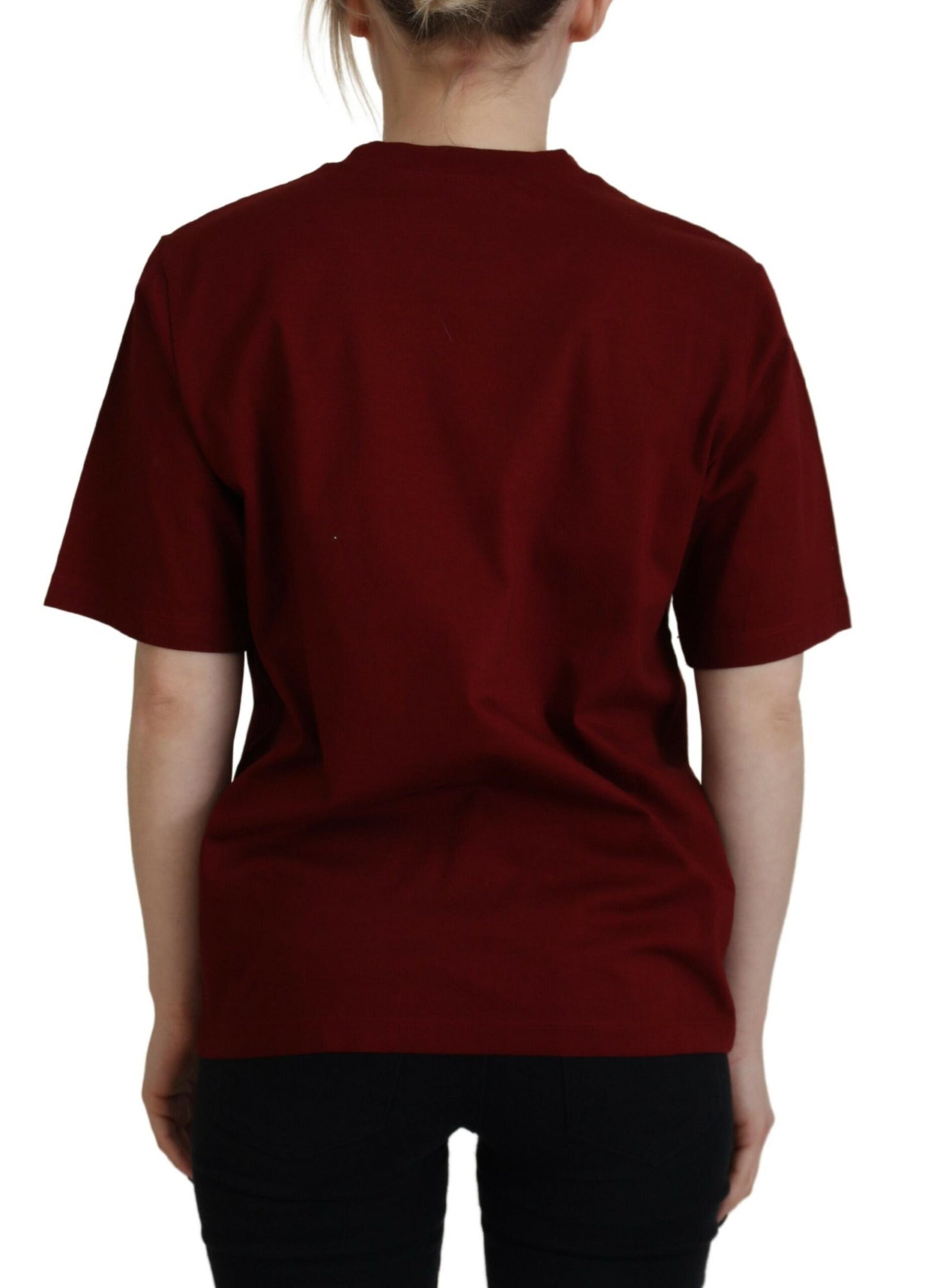 Dsquared² Maroon Logo Cotton Crewneck Short Sleeve T-Shirt