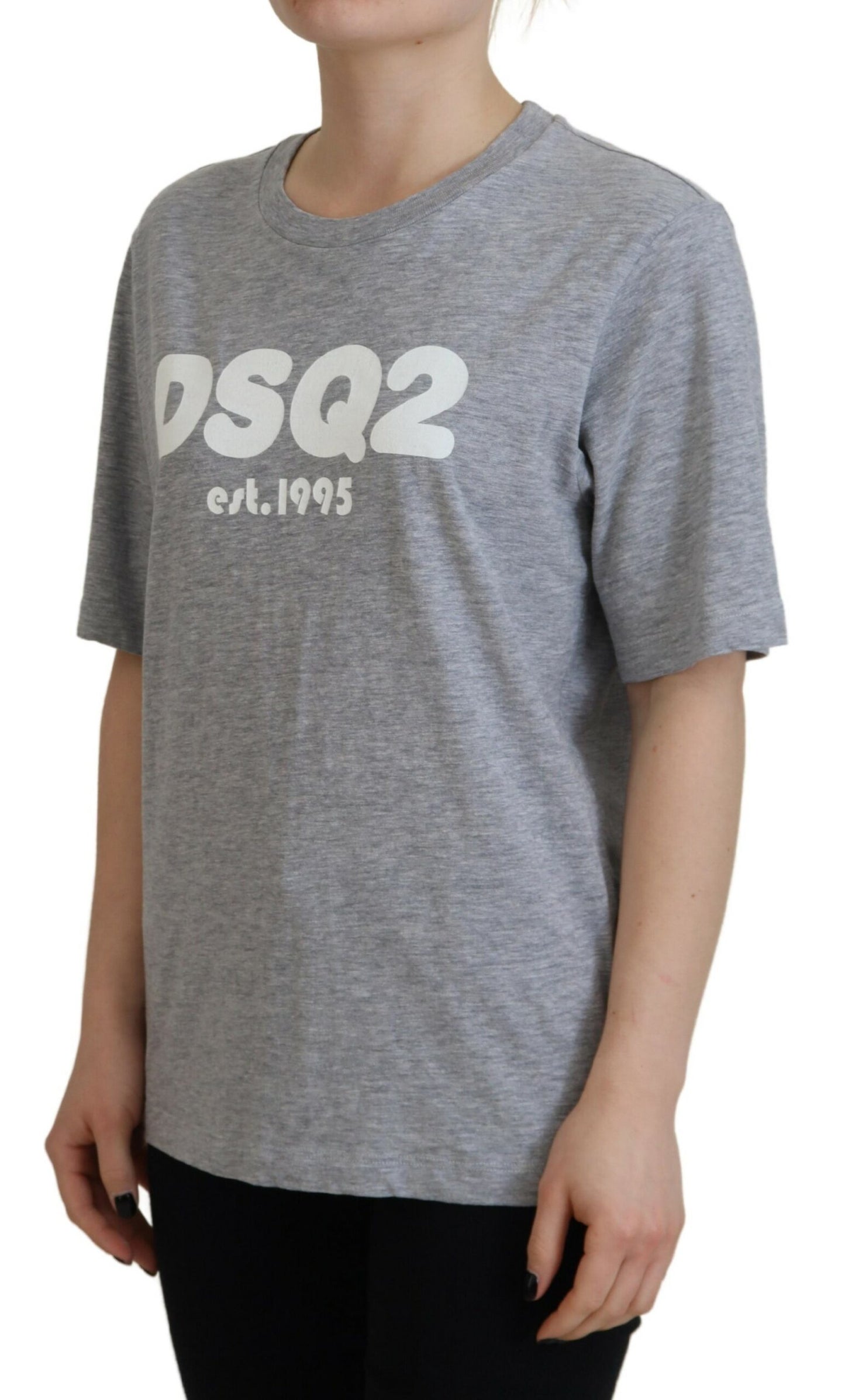 Dsquared² Grey Logo Cotton Crewneck Short Sleeve T-Shirt