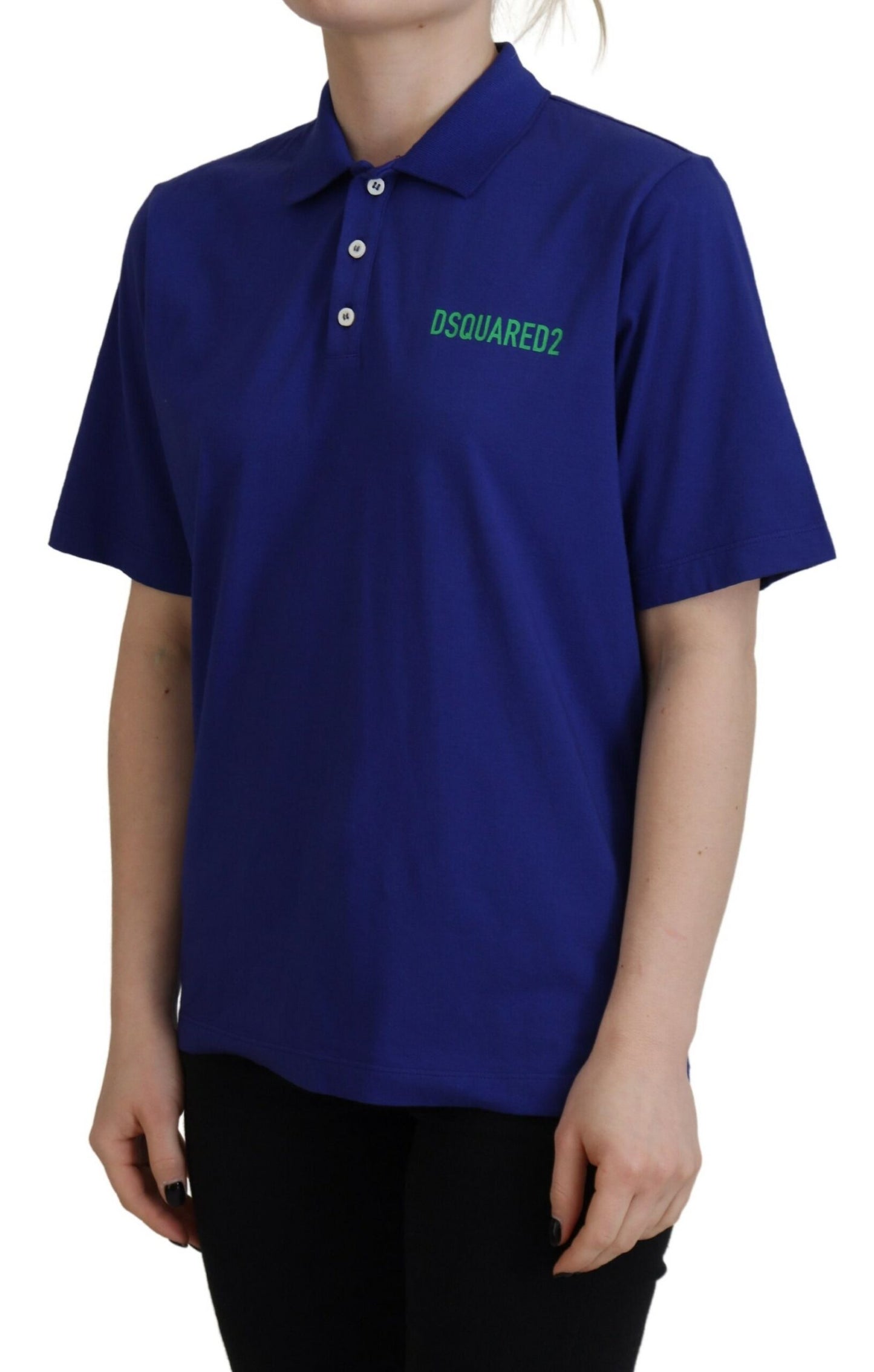 Dsquared² Blue Collared Writings Short Sleeve Polo Shirt