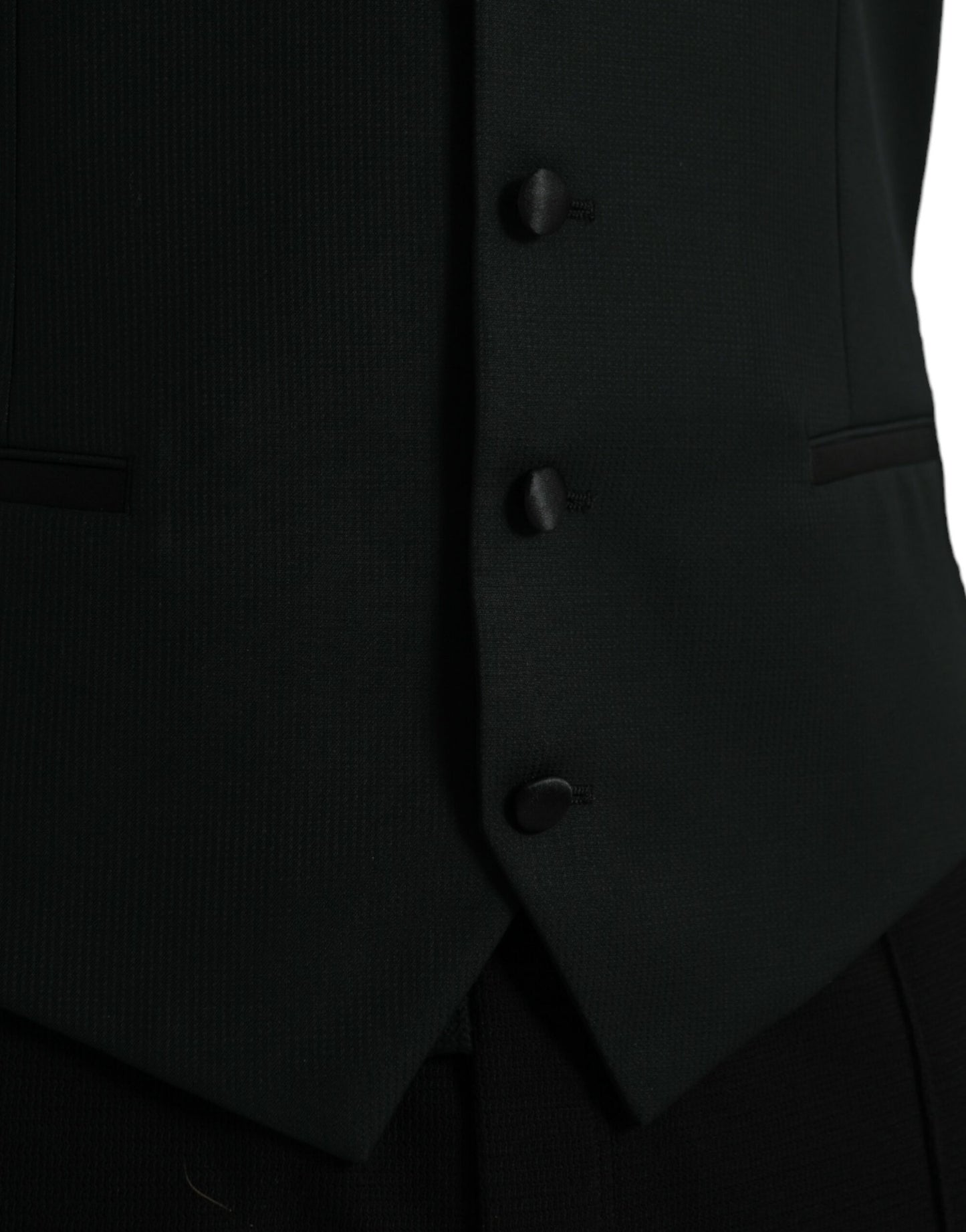 Dolce &amp; Gabbana Black Wool Vest Dress Formal Waistcoat