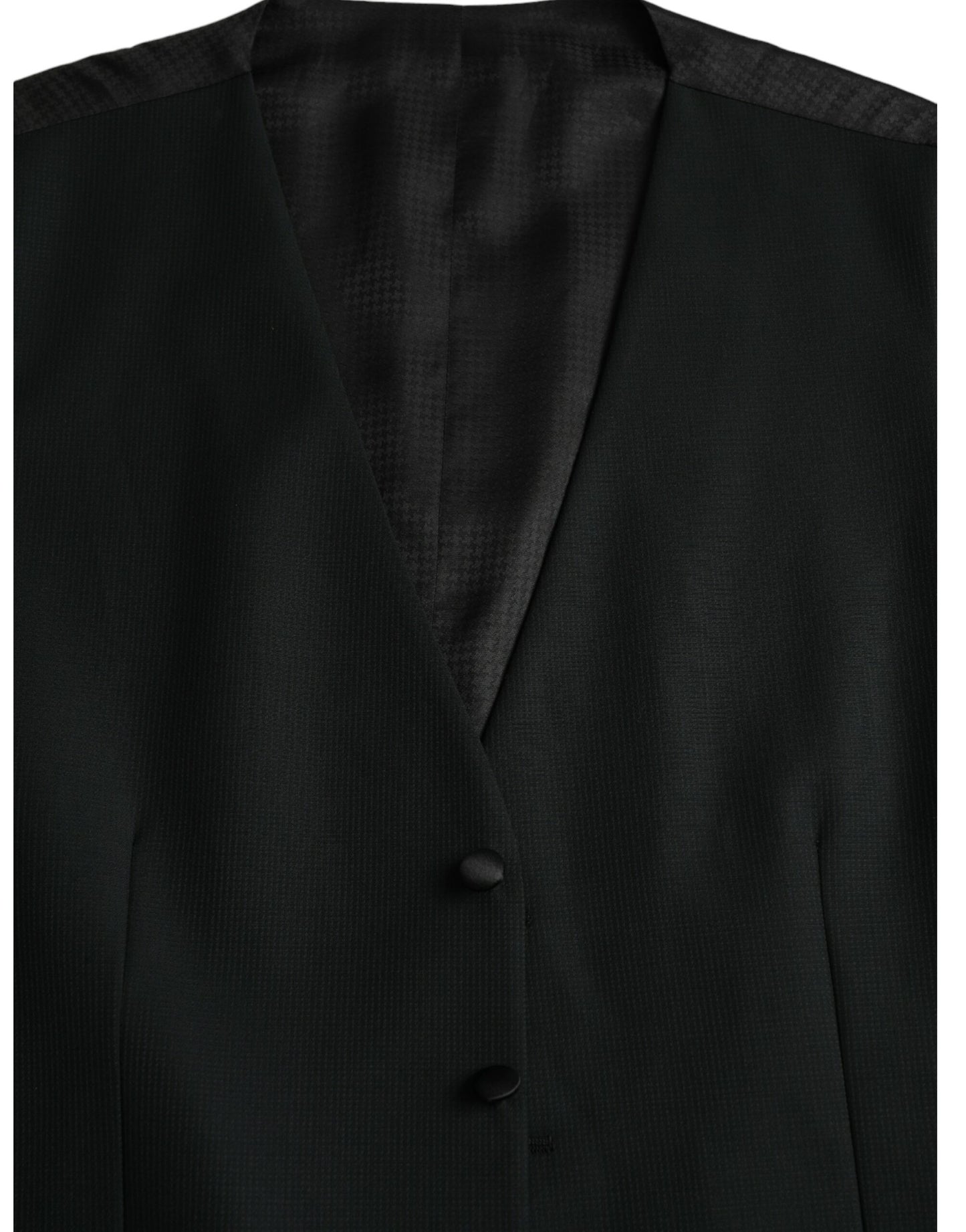 Dolce &amp; Gabbana Black Wool Vest Dress Formal Waistcoat