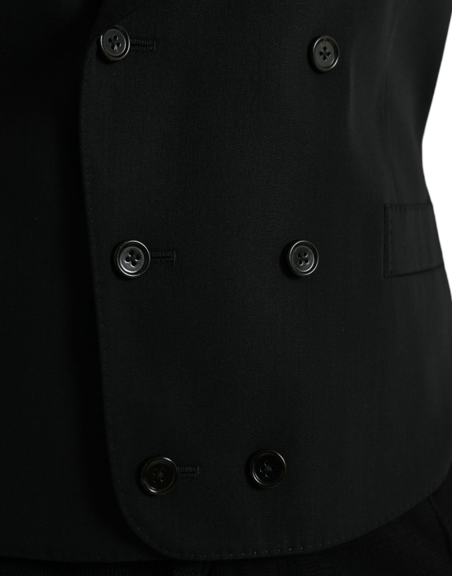 Dolce &amp; Gabbana Black Wool Vest Dress Formal Waistcoat