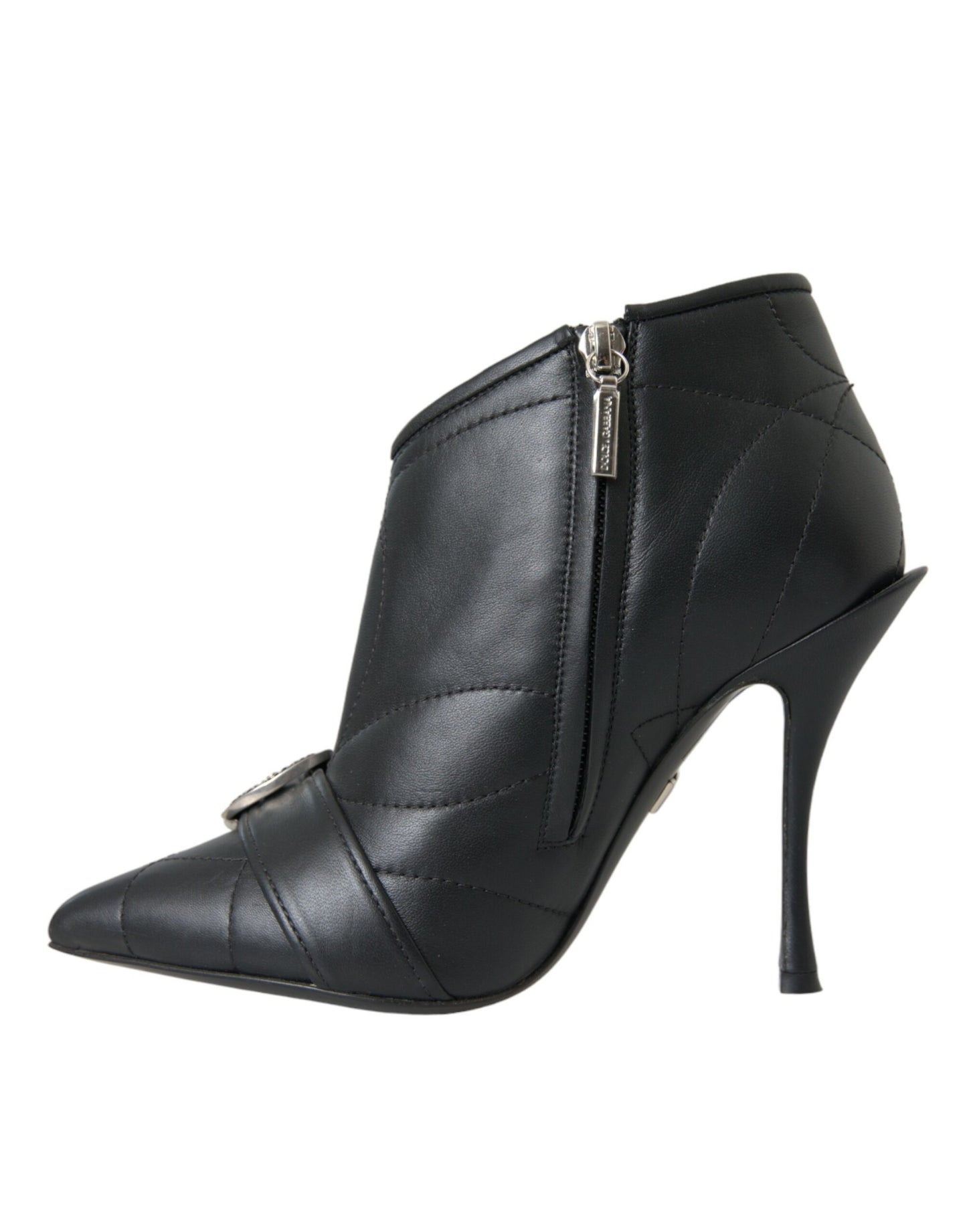 Dolce &amp; Gabbana Black Devotion Quilted Buckle Boots Shoes