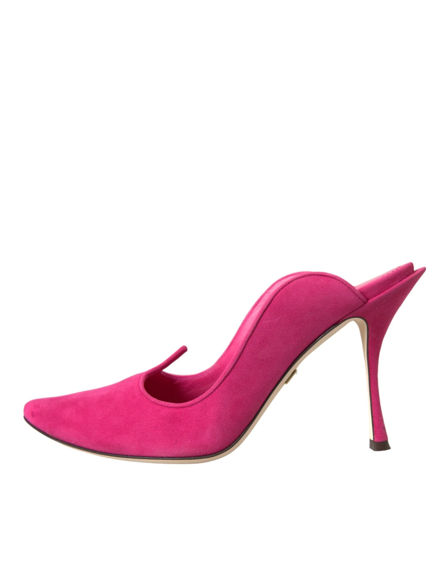 Dolce &amp; Gabbana Fuchsia Suede Mules Sandals Shoes