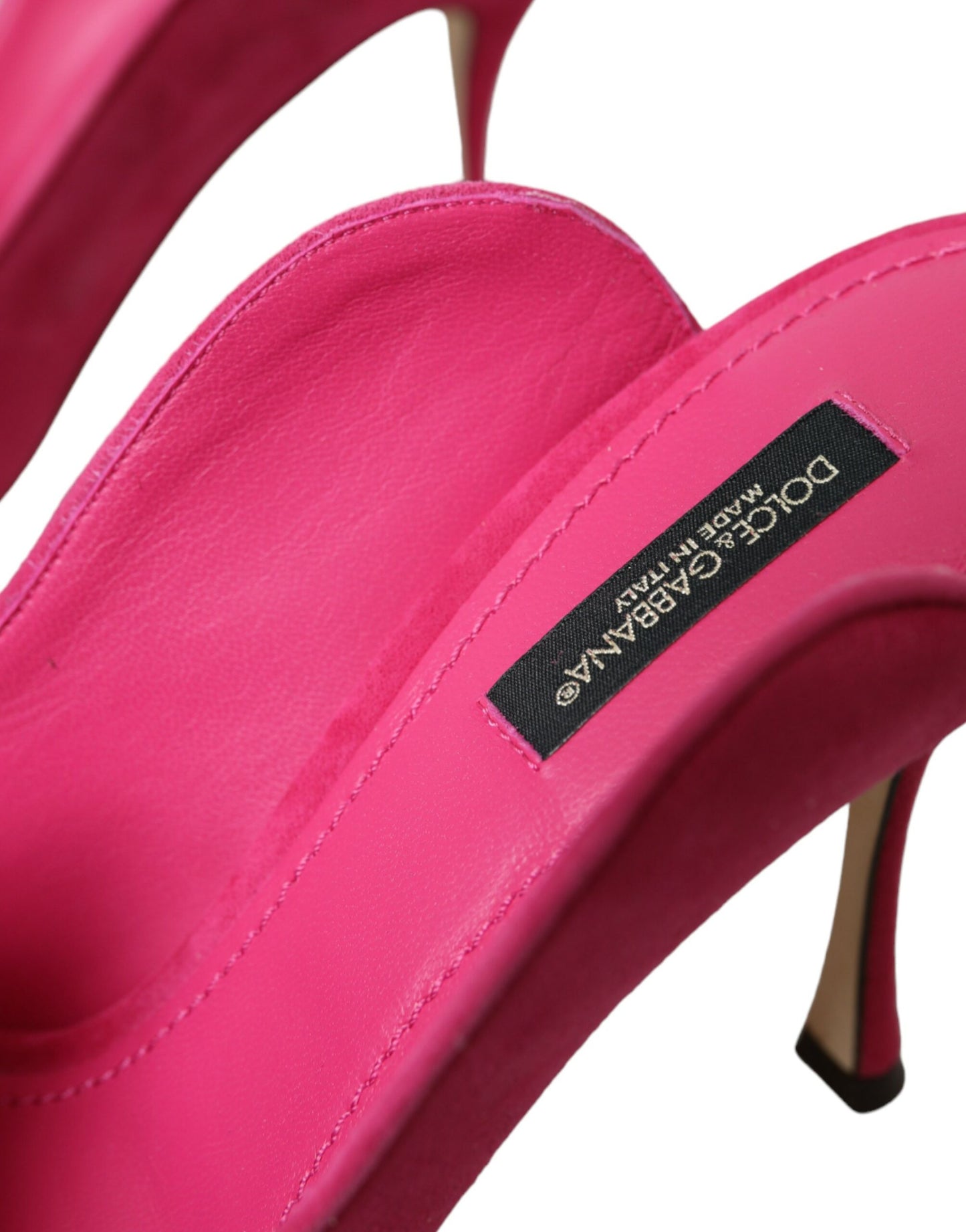 Dolce &amp; Gabbana Fuchsia Suede Mules Sandals Shoes