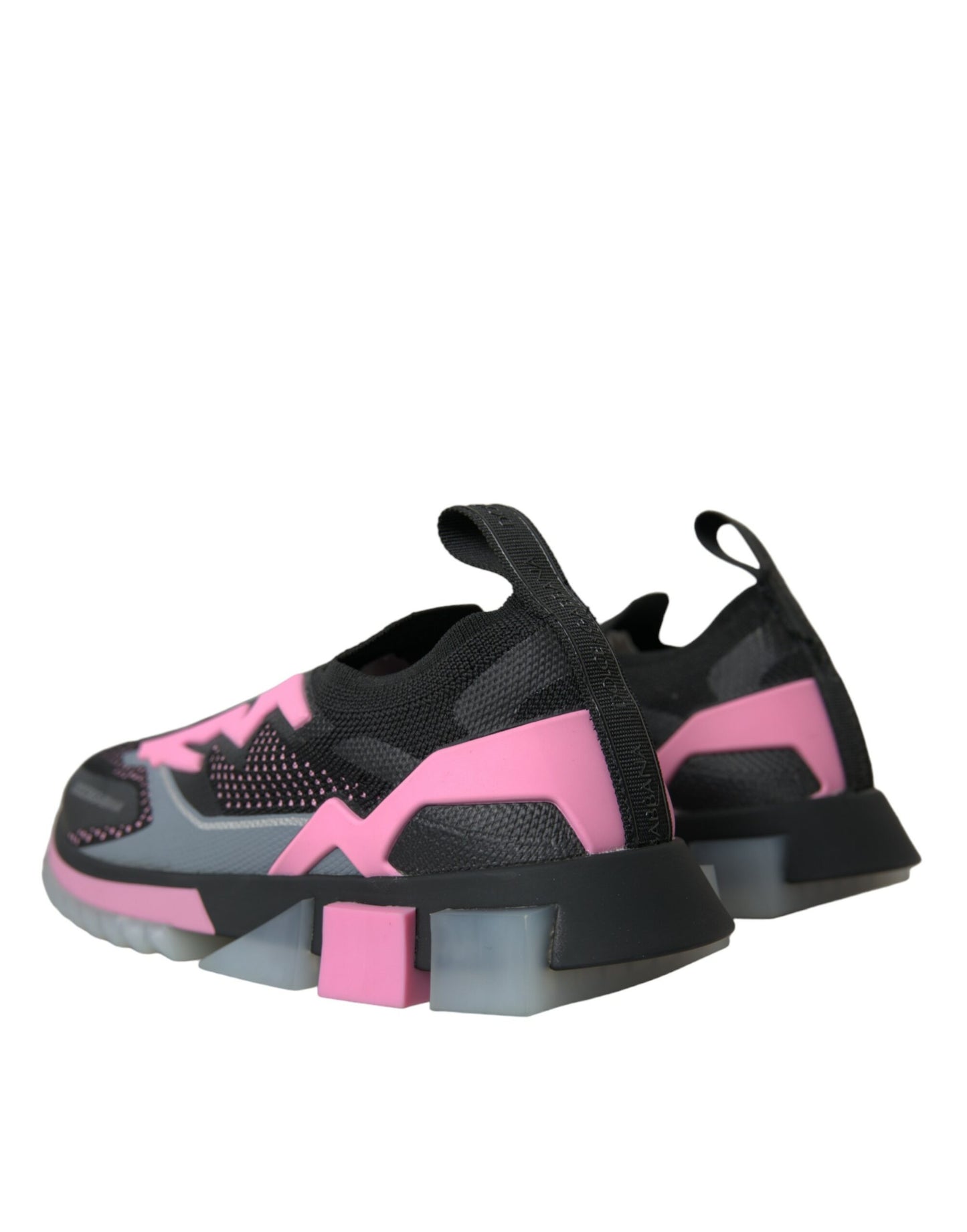 Dolce &amp; Gabbana Black Pink Slip On Sorrento Sneakers Shoes