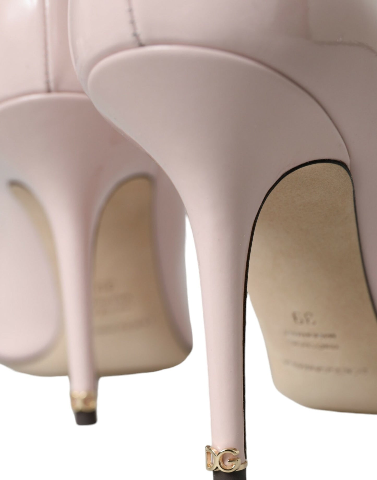 Dolce &amp; Gabbana Light Pink Leather Bellucci Heels Pumps Shoes