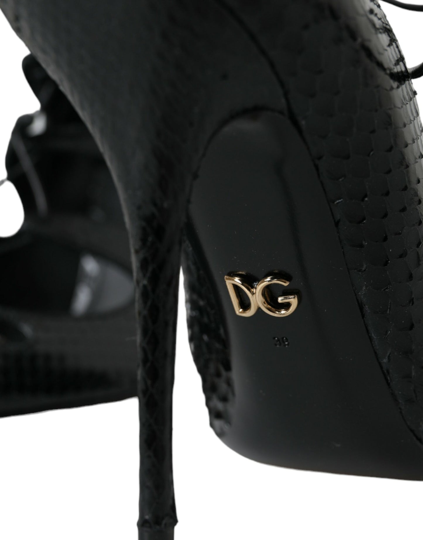 Dolce &amp; Gabbana Black Python Leather Mary Jane Pumps Shoes