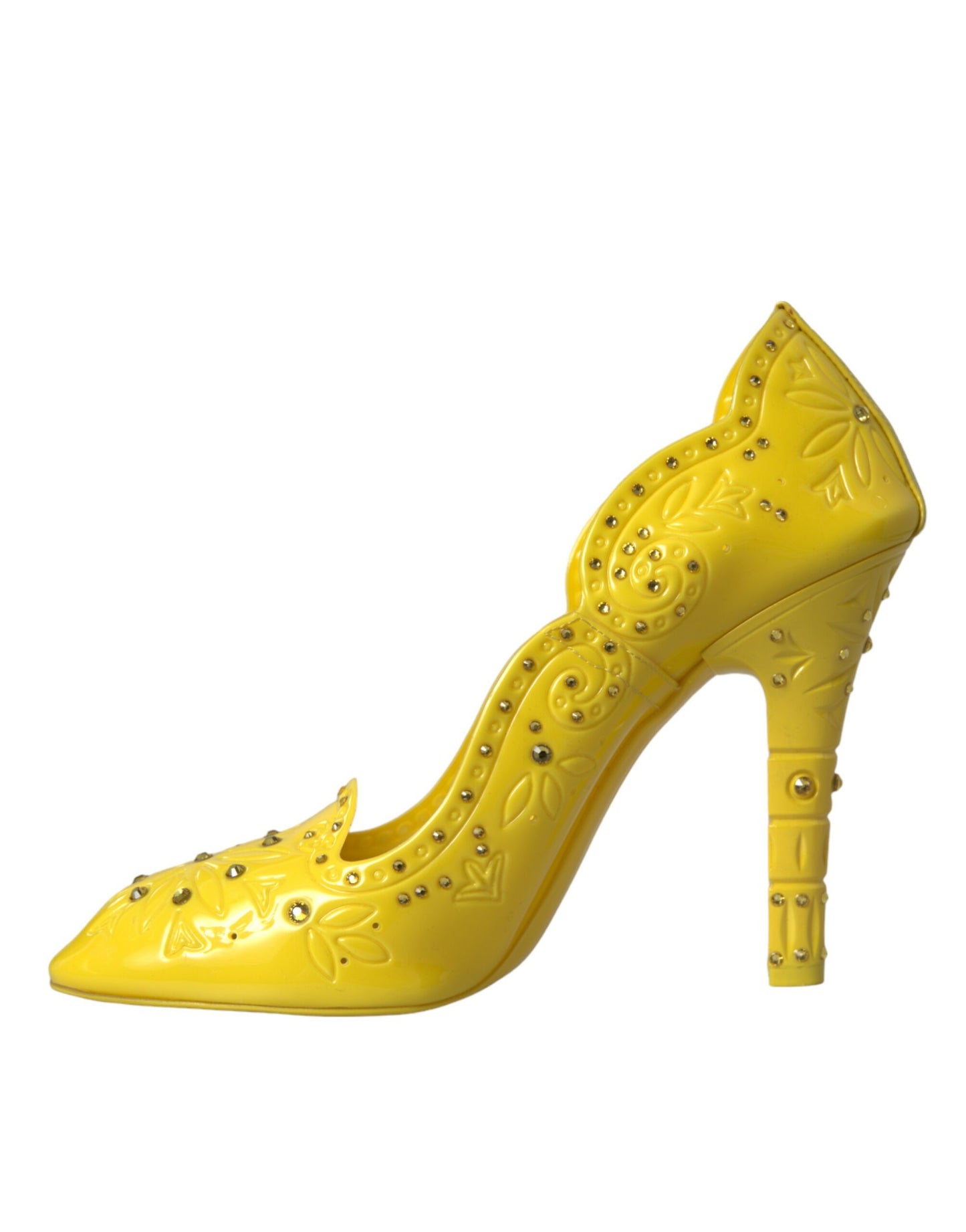 Dolce &amp; Gabbana Yellow Crystal CINDERELLA Heels Pumps Shoes