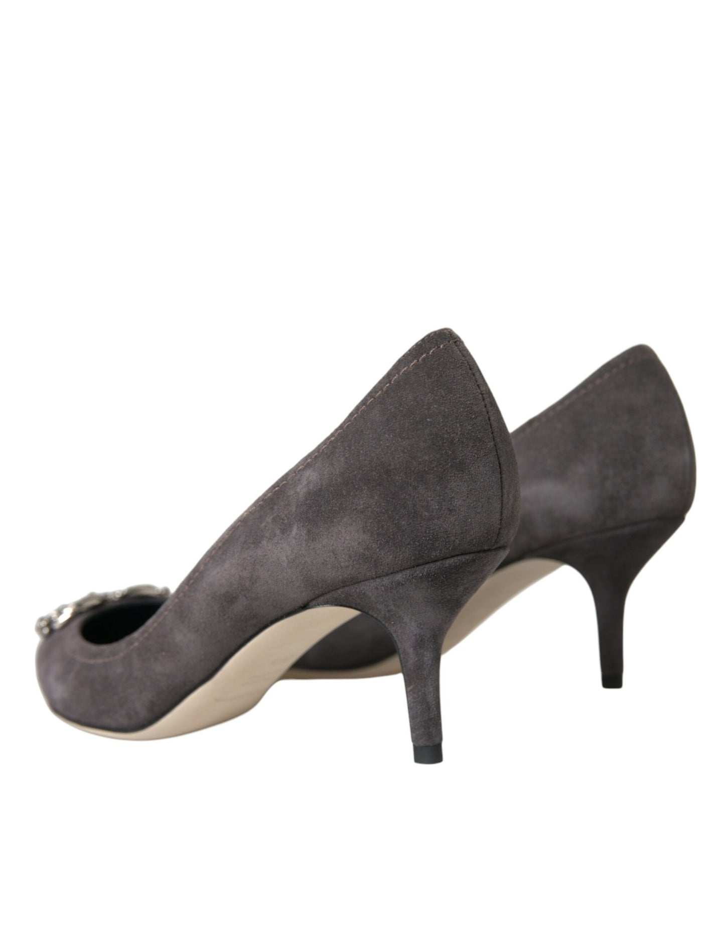 Dolce &amp; Gabbana Gray Amore Suede Bellucci Heels Pumps Shoes