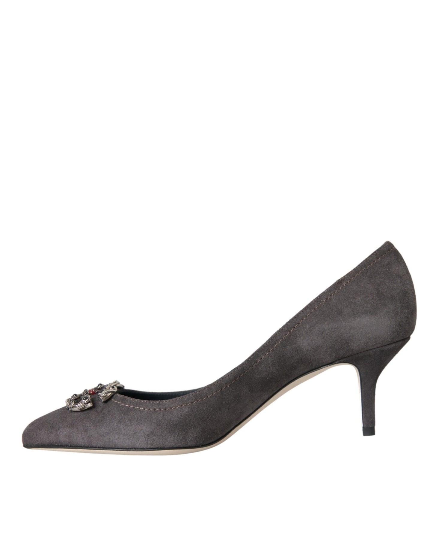 Dolce &amp; Gabbana Gray Amore Suede Bellucci Heels Pumps Shoes