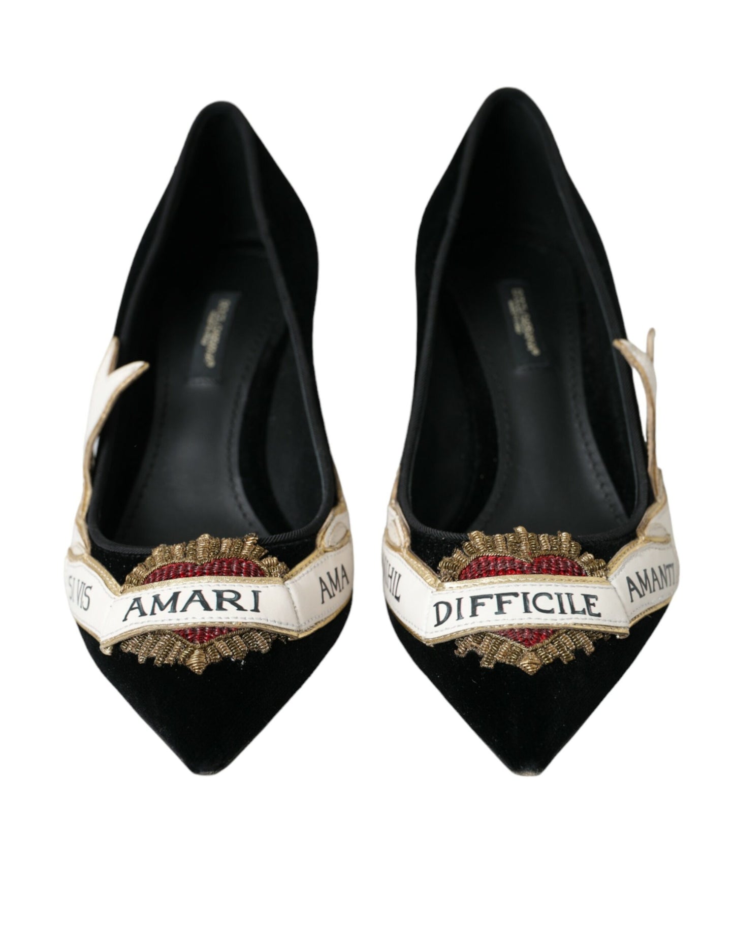 Dolce &amp; Gabbana Black Suede Amari Heels Pumps Shoes