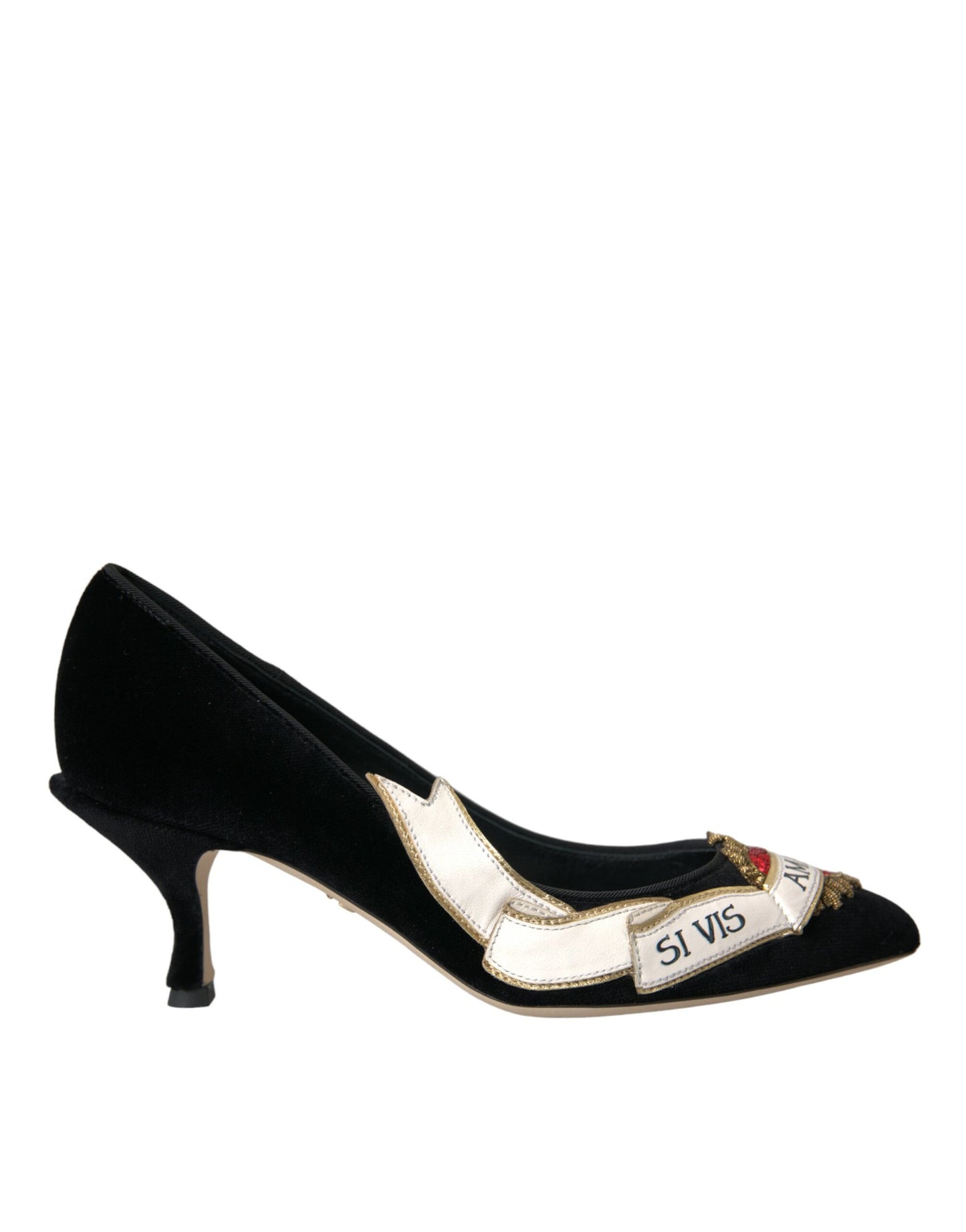 Dolce &amp; Gabbana Black Suede Amari Heels Pumps Shoes