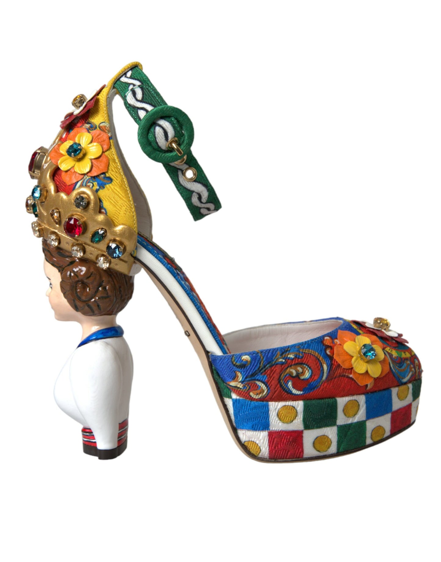 Dolce &amp; Gabbana Multicolor Carretto Embellished Sandals Shoes