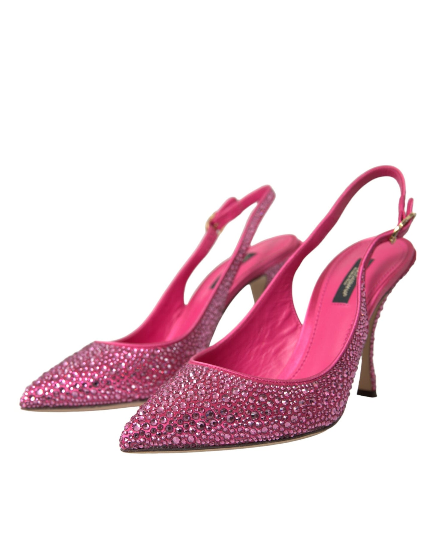 Dolce &amp; Gabbana Pink Slingbacks Crystal Pumps Shoes