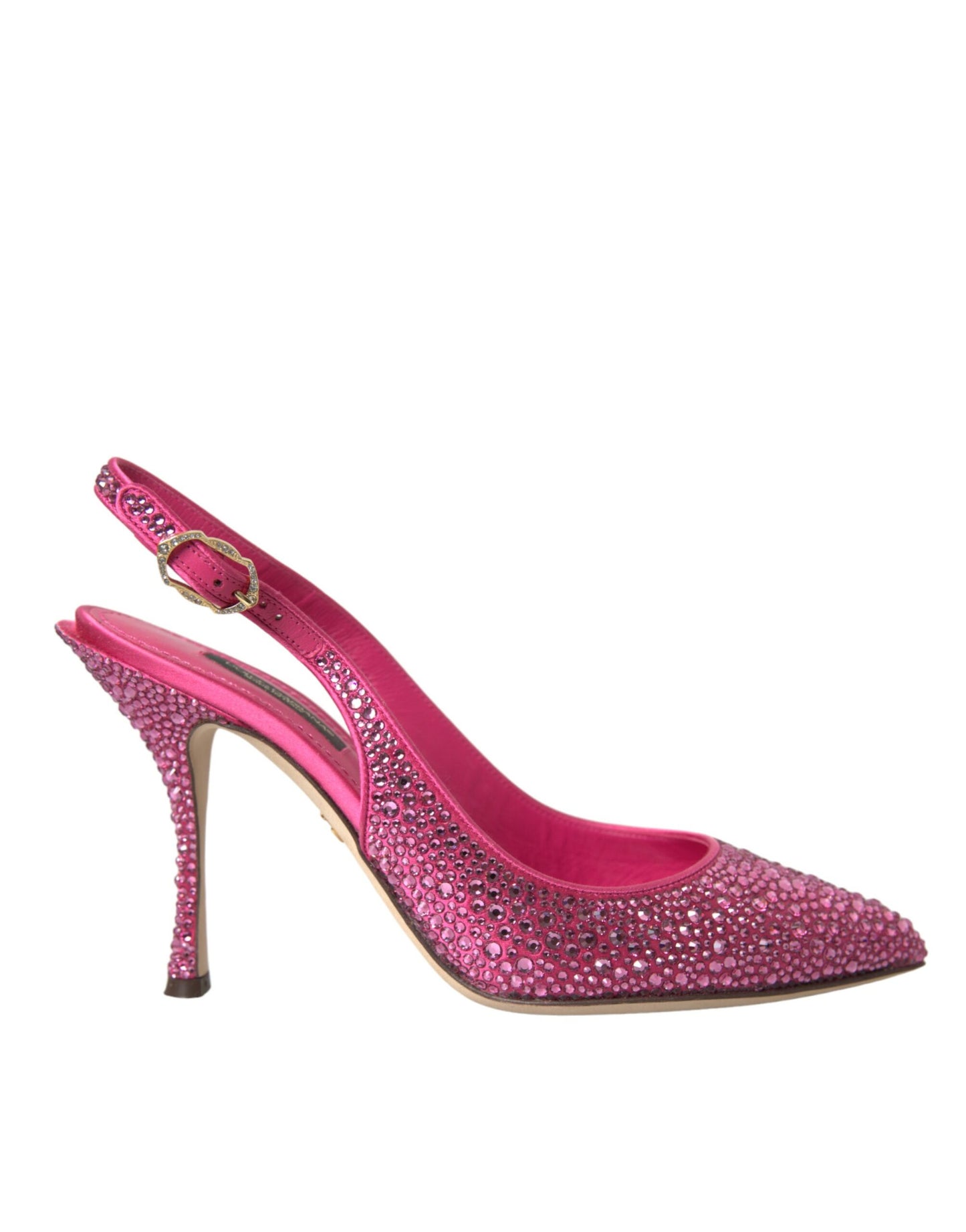 Dolce &amp; Gabbana Pink Slingbacks Crystal Pumps Shoes