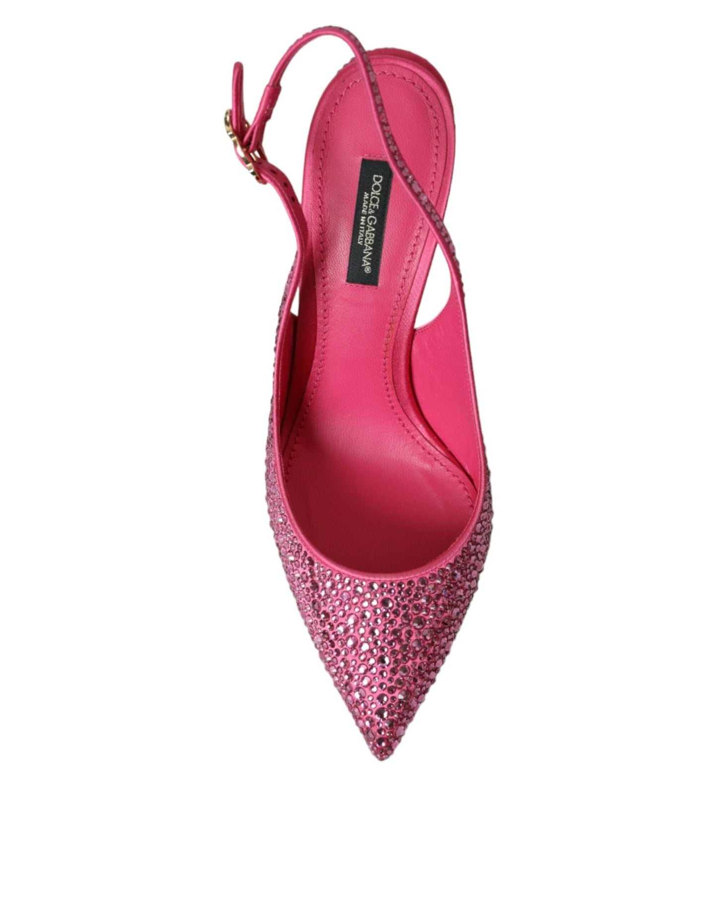 Dolce &amp; Gabbana Pink Slingbacks Crystal Pumps Shoes