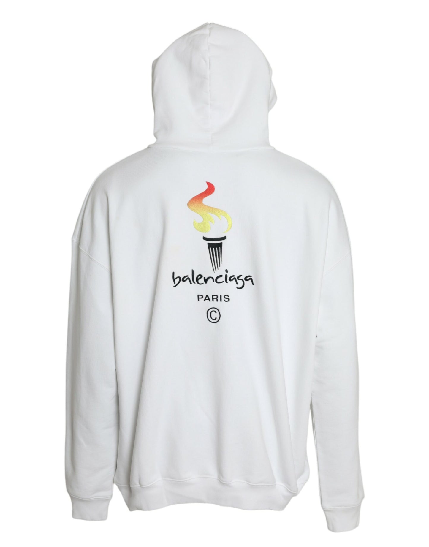 Balenciaga Weißer Baumwoll-Logo-Pullover mit Kapuze Sweatshirt Pullover