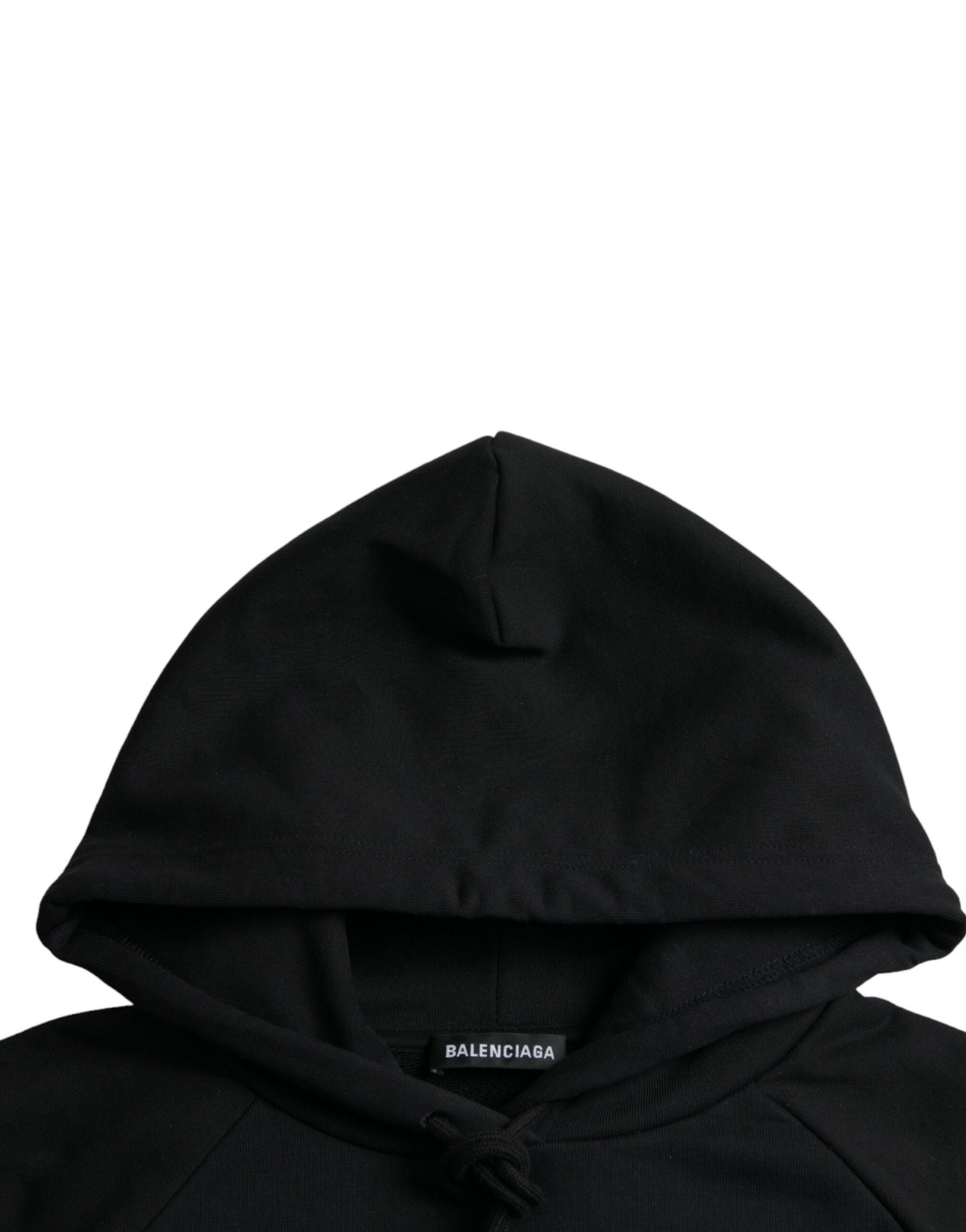 Balenciaga Schwarzes Baumwoll-Logo-Pullover-Sweatshirt mit Kapuze