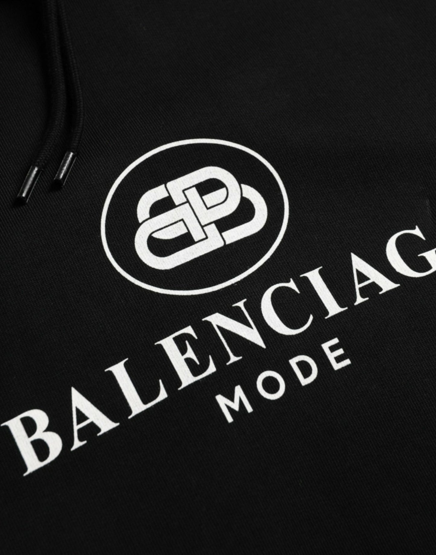 Balenciaga Schwarzes Baumwoll-Logo-Pullover-Sweatshirt mit Kapuze