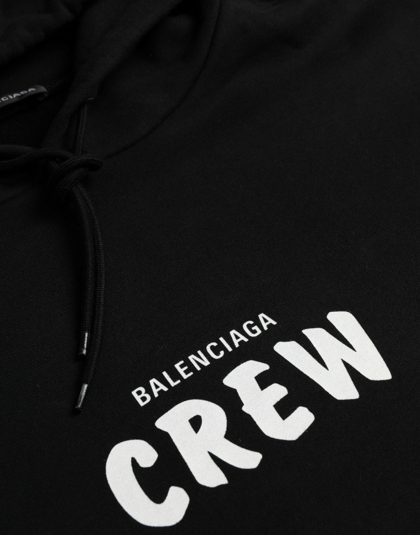 Balenciaga Schwarzer Cotton CREW Pullover mit Kapuze Pullover