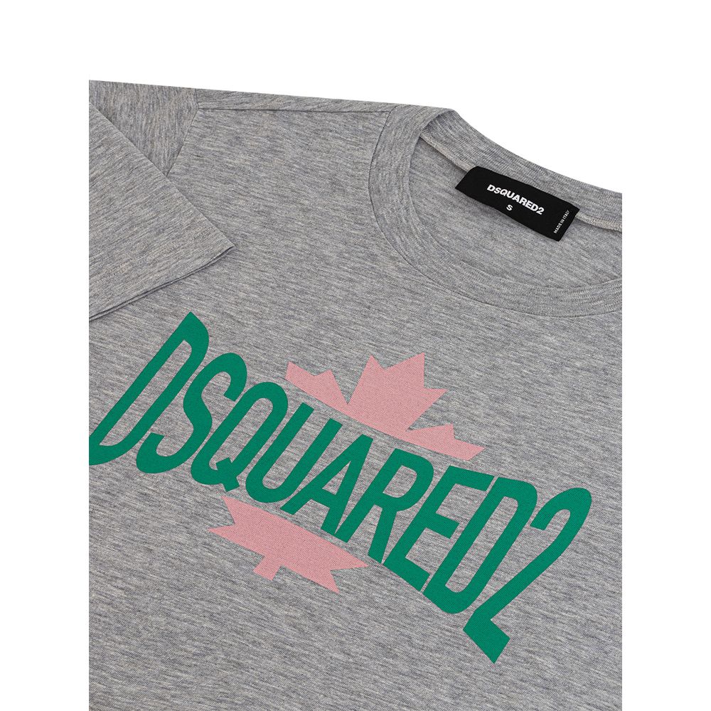 Dsquared² Chic grey cotton T-shirt for the modern woman