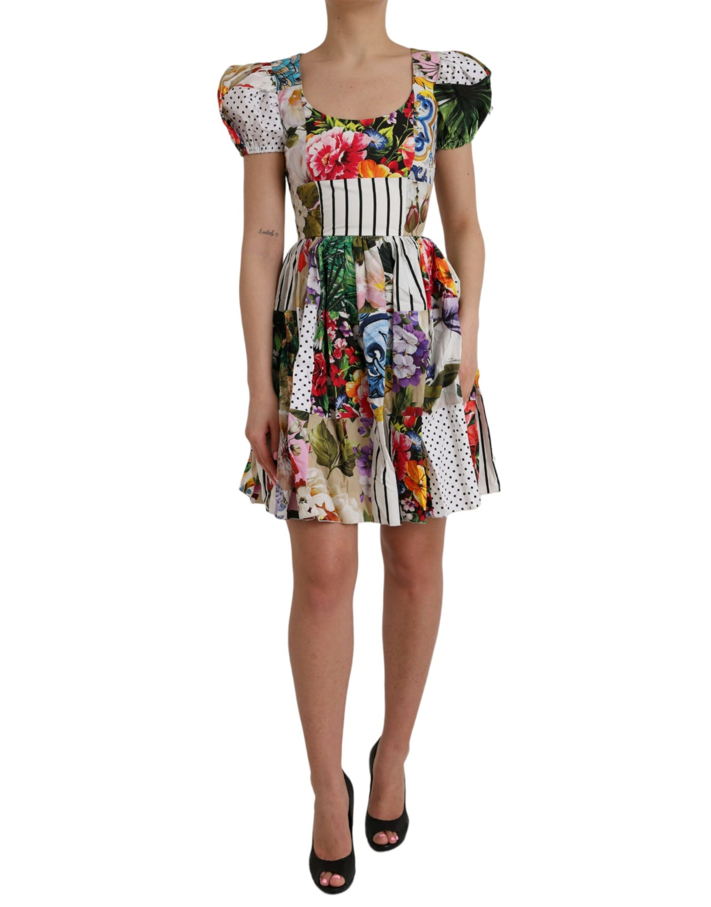 Dolce &amp; Gabbana Multicolor Patchwork Cotton Mini Dress Aline