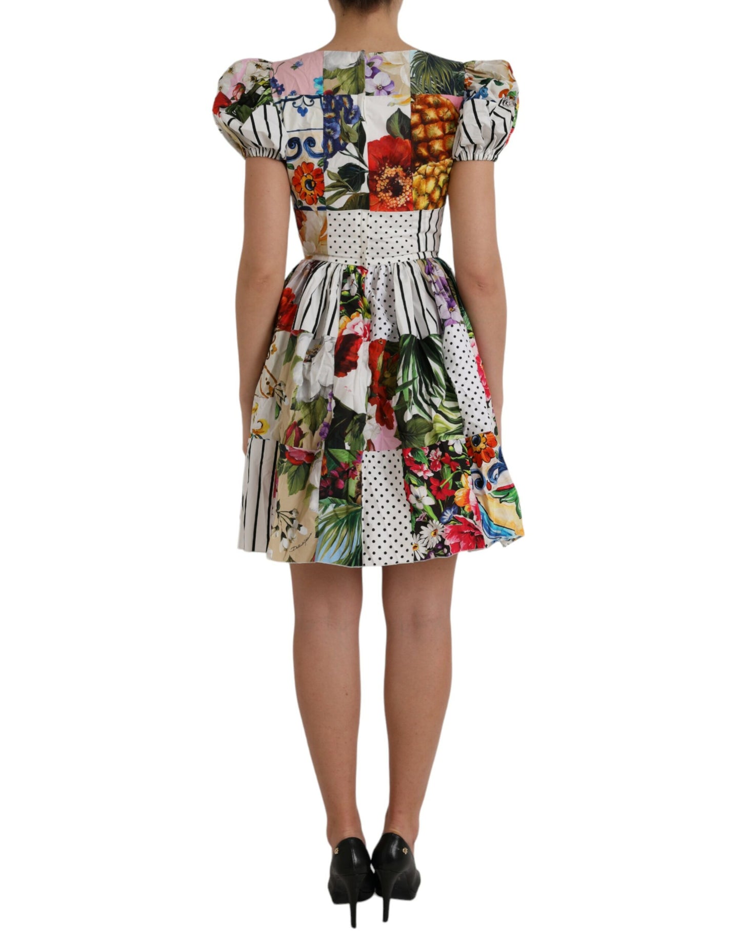 Dolce &amp; Gabbana Multicolor Patchwork Cotton Mini Dress Aline