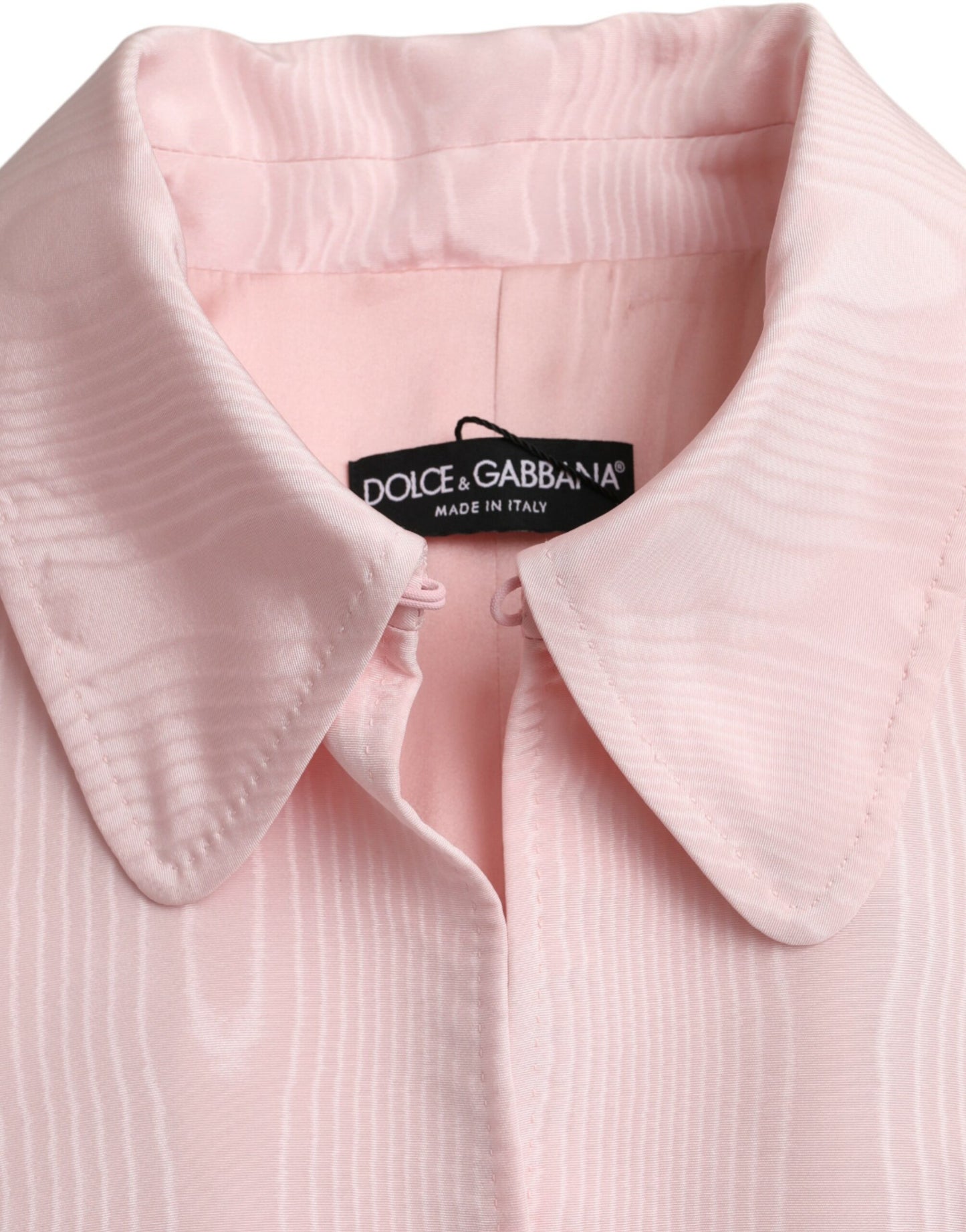 Dolce &amp; Gabbana Light Pink Silk Long Maxi Cape Coat Jacket