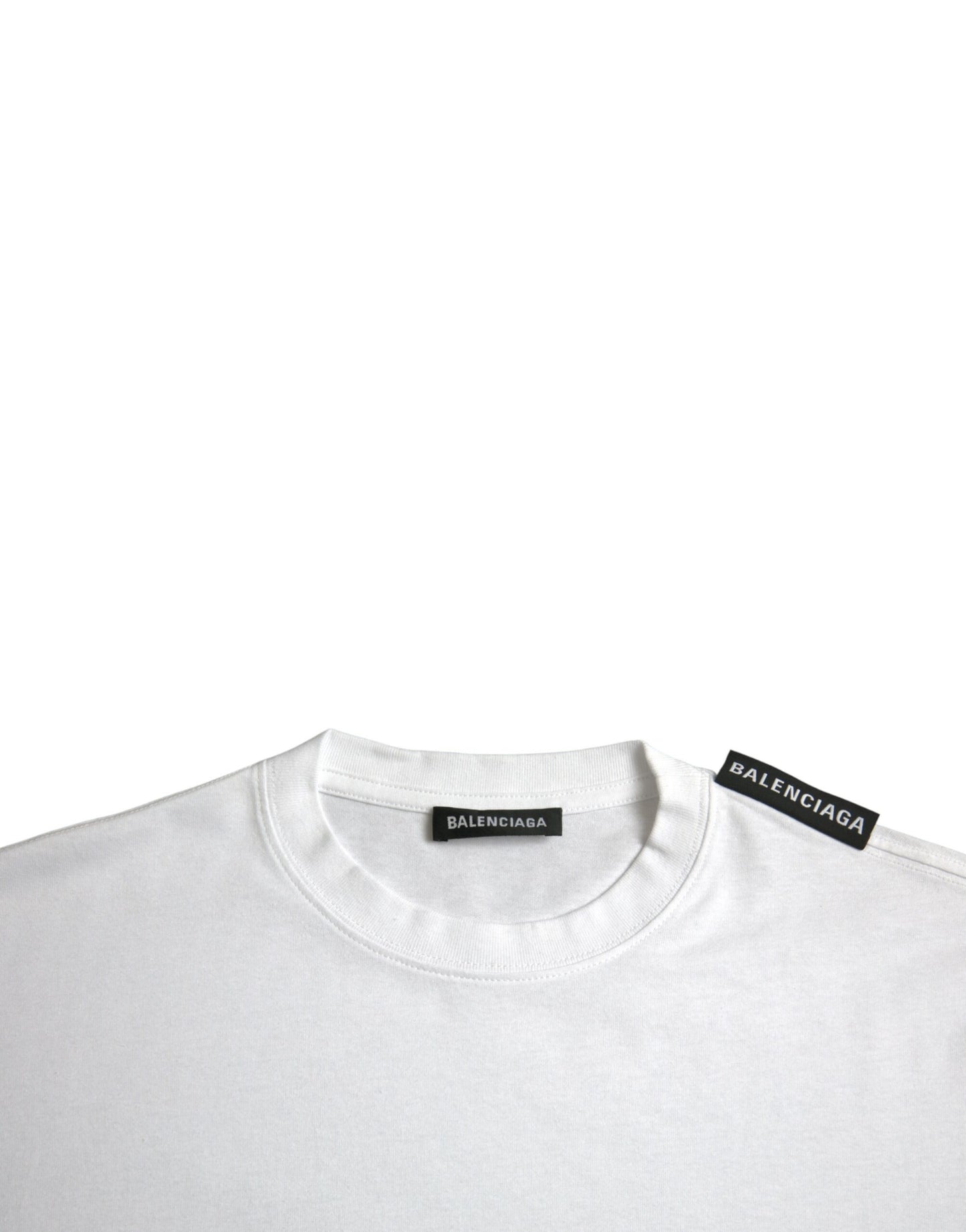 Balenciaga White cotton jersey crew neck T-shirt