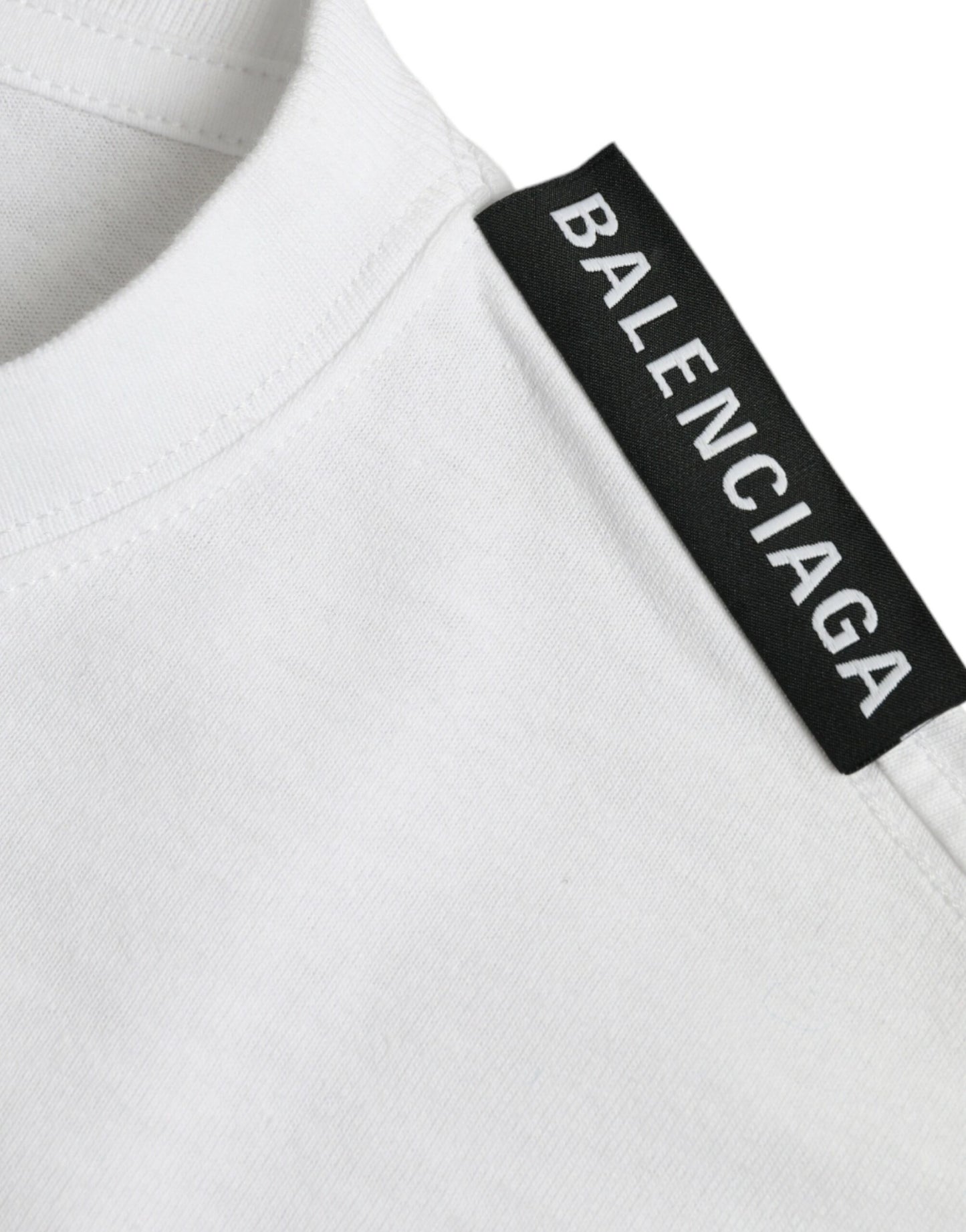 Balenciaga White cotton jersey crew neck T-shirt