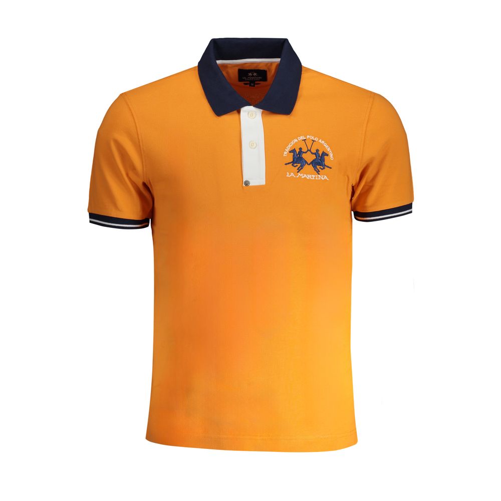 La Martina Orange Cotton Polo Shirt