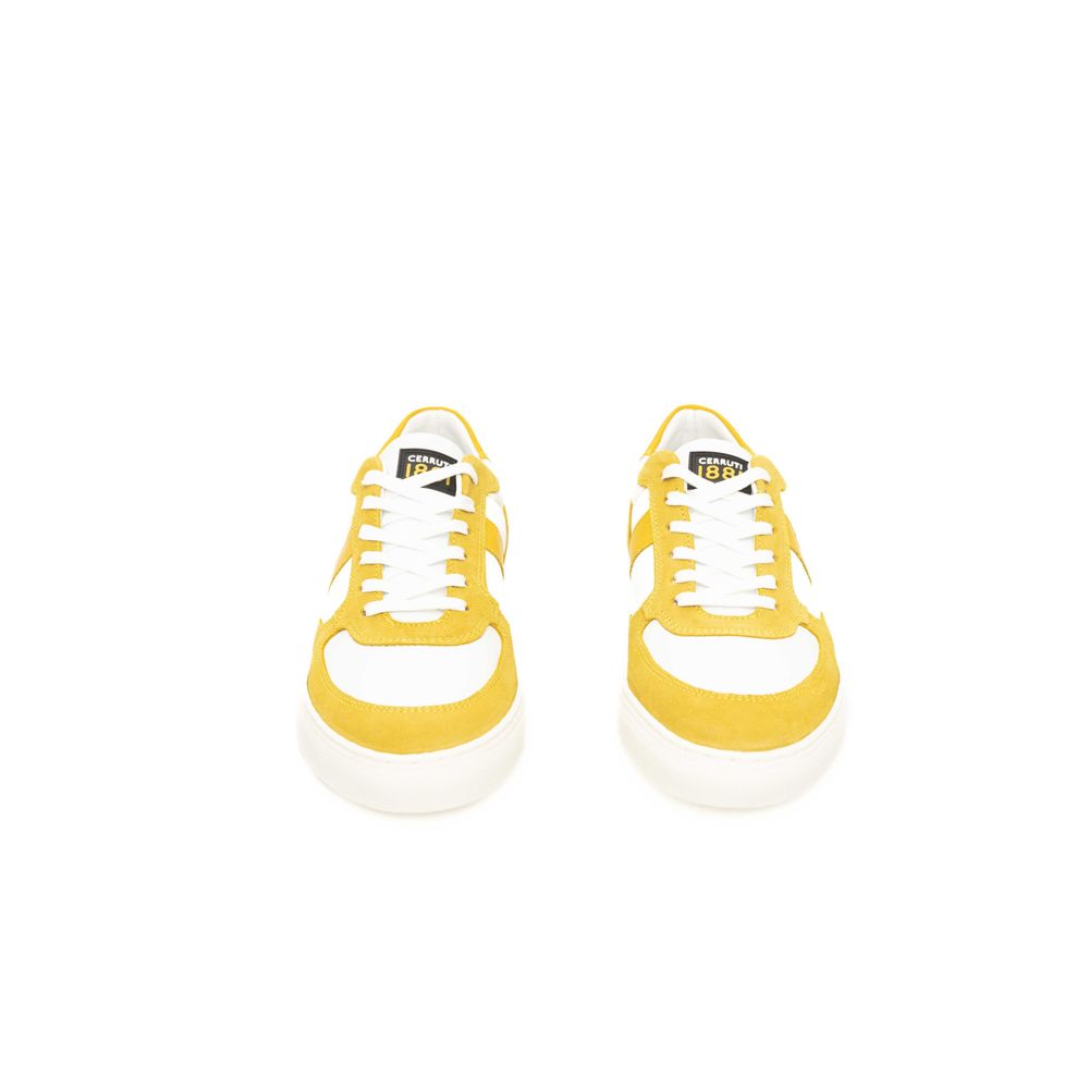 Cerruti 1881 Yellow Leather Men's Sneakers