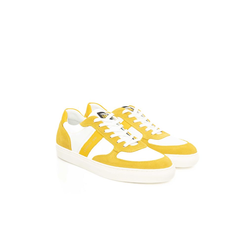 Cerruti 1881 Yellow Leather Men's Sneakers