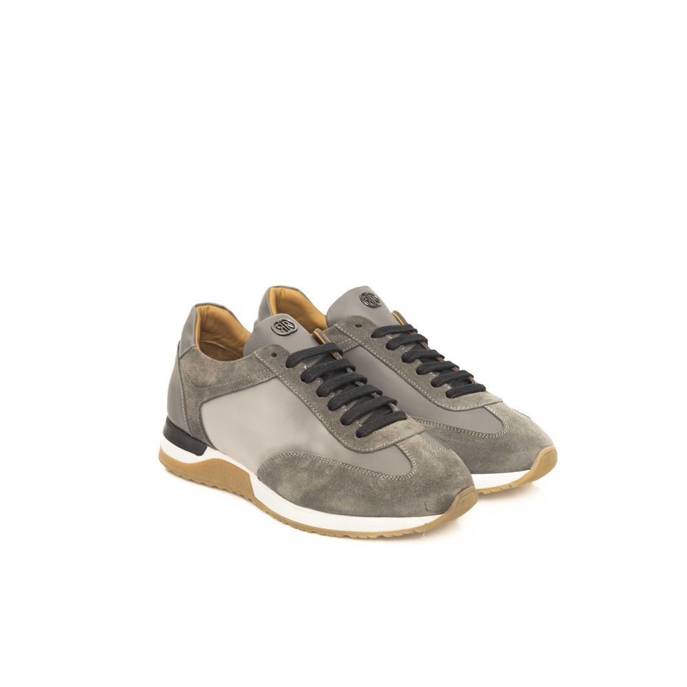 Cerruti 1881 Gray Leather Men's Sneakers