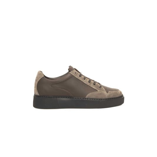 Cerruti 1881 Beige Leather Men's Sneakers