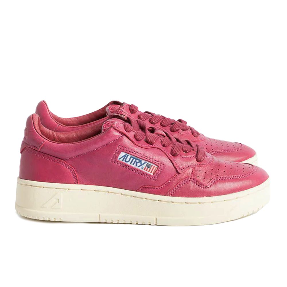 Autry Fuchsia Leather Di Capra Sneakers