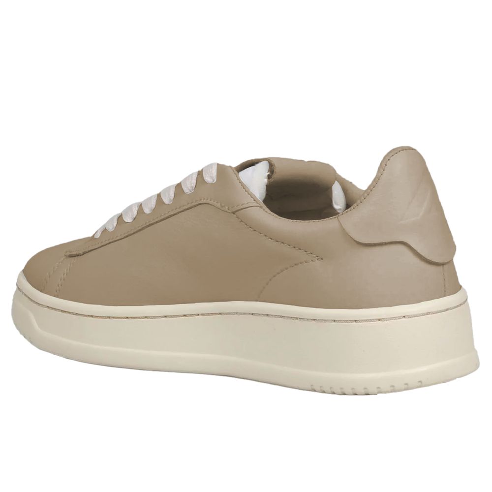 Autry Beige Leather Di Capra Sneakers