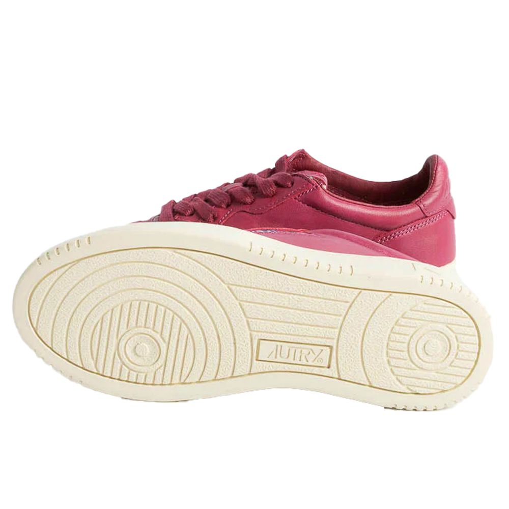 Autry Fuchsia Leather Di Capra Sneakers