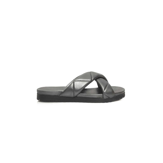 Cerruti 1881 Grey Sheepskin Women's Sandal