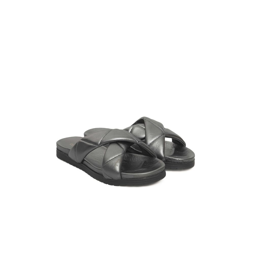 Cerruti 1881 Grey Sheepskin Women's Sandal