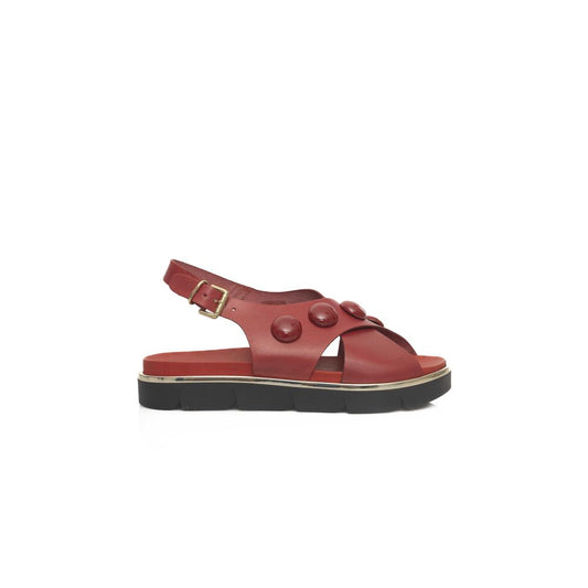 Cerruti 1881 Red Leather Women's Sandal